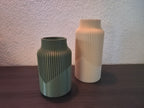 Moderne Vase 3D gedruckt – Minimalistische Deko Vase mit Rillenstruktur – Skandinavisches Design für Wohnzimmer, Tisch & Büro