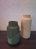 Moderne Vase 3D gedruckt – Minimalistische Deko Vase mit Rillenstruktur – Skandinavisches Design für Wohnzimmer, Tisch & Büro