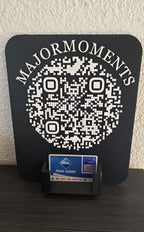 Individueller QR-Code Aufsteller mit Visitenkartenhalter (3D-gedruckt)